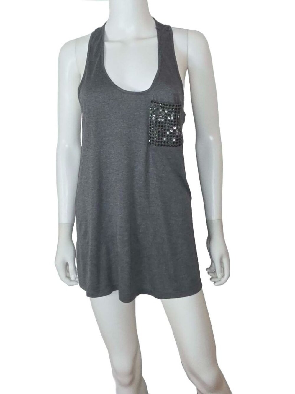 Haute Hippie Crystal Accented Pocket Tank Top